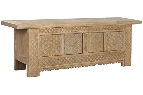 Mueble TV de Olmo Macizo Tallado Natural MB-219980