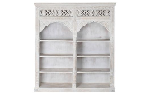 Estantería de Madera Tallada en Blanco MB-220358