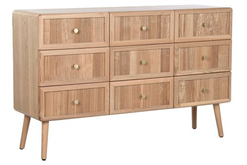 Cómoda de Madera Natural con 9 Cajones MB-220507