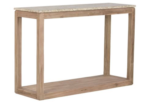 Consola Estructura de Madera Reciclada con Mármol Natural MB-221765