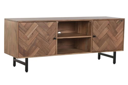 Mueble TV de Acacia y Metal Marrón 140 cm MB-222420