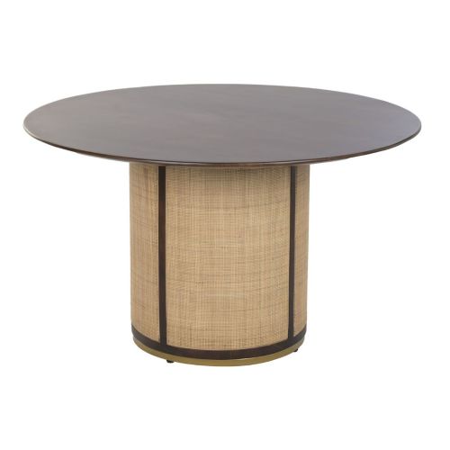 Mesa de Comedor Redonda en Madera de Mango y Fibra MB-222842