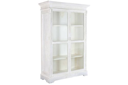 Vitrina en Madera de Mango Decapé Blanco MB-223573