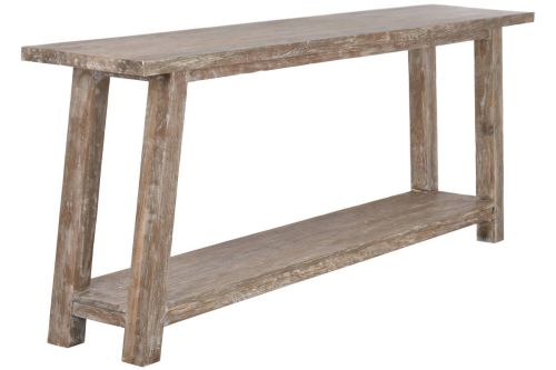 Consola de Teca Reciclada Decapé Blanco MB-224024