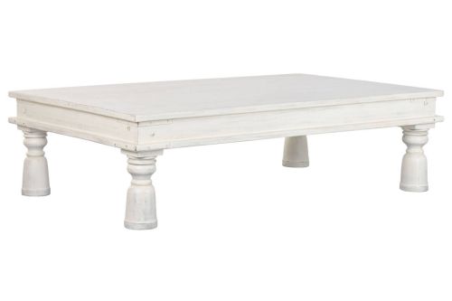 Mesa de Centro de Madera en Decapé Blanco 170 cm MB-224034