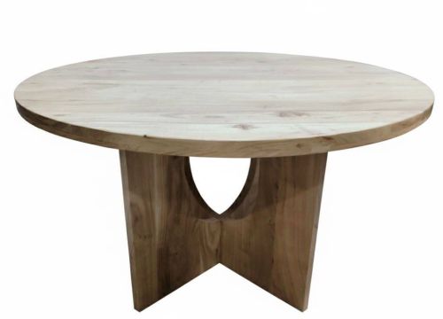 Mesa de Comedor Redonda de Acacia 130 cm MB-227285