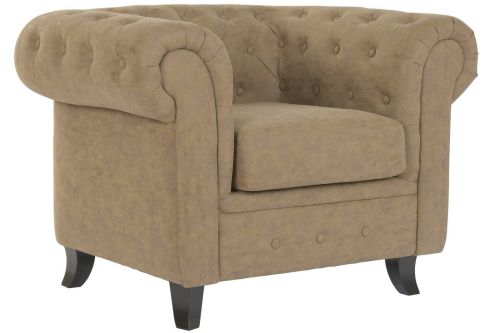 Sillón de Madera Tapizado en PU Marrón MB-223057