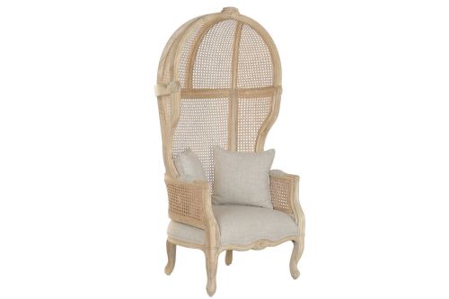Sillón Individual de Madera Enea con Asiento Tapizado 87 cm MB-223568