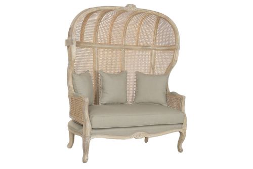 Sofá de 125 cm Madera Natural Enea y Asiento Tapizado MB-223569