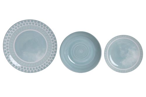 Vajilla de Porcelana 18 Piezas Color Turquesa PC-228214