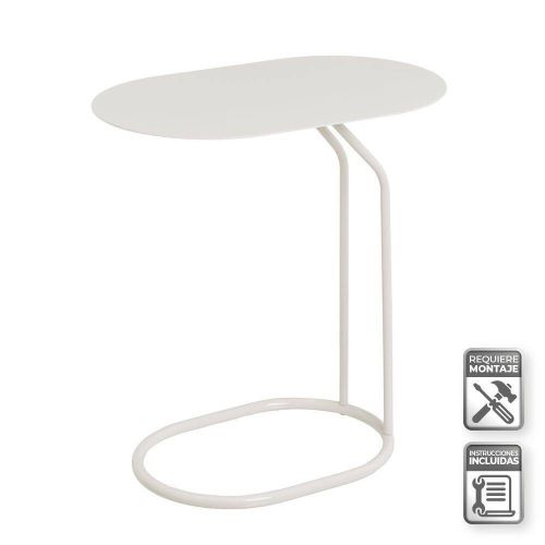 Mesa Auxiliar de Metal en Color Greige 45 cm 807379