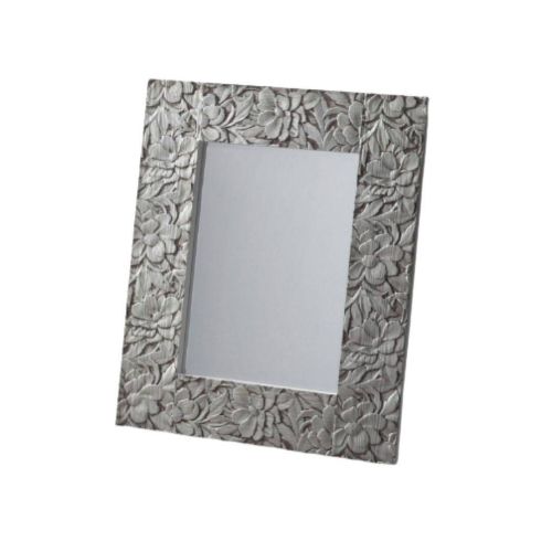 Espejo en Madera Tallada Color Plata IMORI