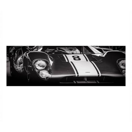 Cuadro de Coche Clásico Ford GT 40 con Marco Blanco y Negro 81-483