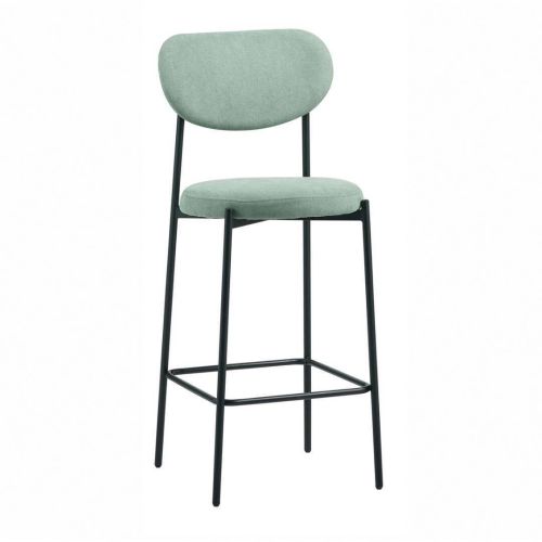 Taburete Alto con Asiento Tapizado en Turquesa MAUI 30-151