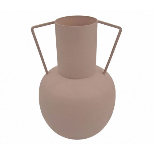 Jarrón Metálico de 30 cm Color Rosa con Asa 52-186
