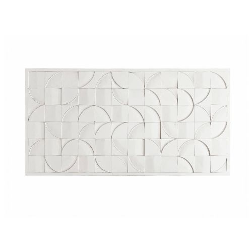 Cabecero de Madera Tallada con Relieve en Blanco 42-372