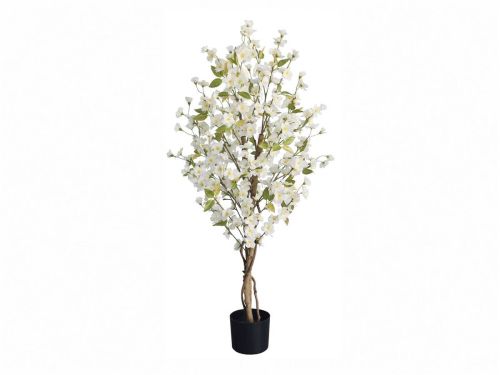 Planta Artificial Cerezo Flor Blanca 120 cm con Tronco de Madera 04-341