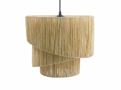 Lámpara de Techo 37 cm en Rafia Natural y Metal MIDWAY 12-402