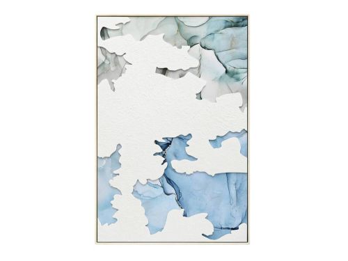 Cuadro Óleo Abstracto Azul y Blanco con Relieve y Brillo 62x92 cm 80-219