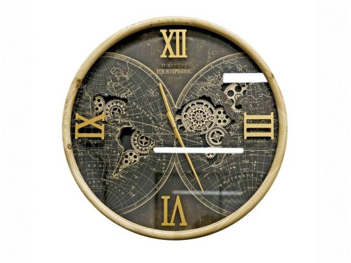 Reloj de Pared 62 cm Madera Natural y Metal WESTERN HEMISFERE 43-998