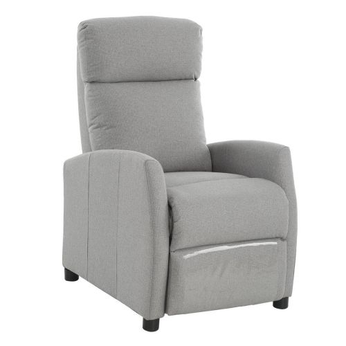 Sillón Relax Manual Push Back Tapizado en Tela Gris SACROMONTE
