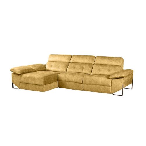 Chaiselongue Izquierda 312 cm Relax Eléctrico con Arcón Tapizado en Poliéster XENA