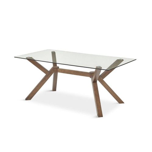 Mesa de Comedor Cristal y Madera DUGAR DT-912