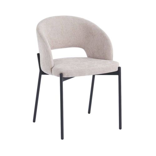 Silla de Comedor Tapizada en Tela con Patas de Metal DUGAR DC-407