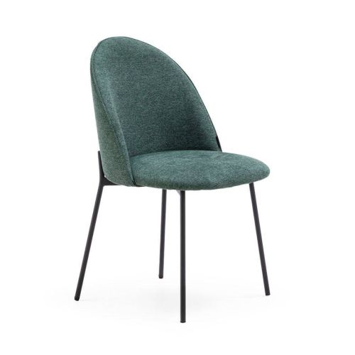Silla de Comedor Tapizada Verde con Patas Metálicas DC-651