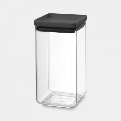 Bote de Vidrio Cuadrado 1,6 L Tasty + Dark Grey BRABANTIA