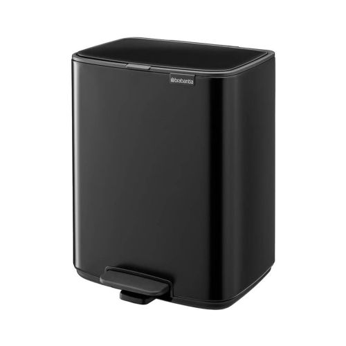 Cubo de Basura con Pedal 12L Matt Black Brabantia BO 238000