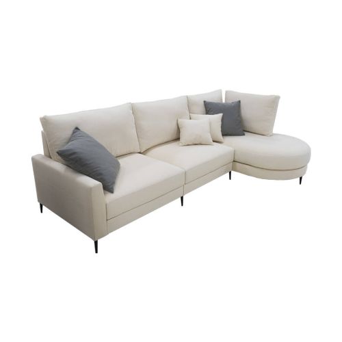Sofá Chaise Longue Derecha Tapizado en Tela NAPOLI