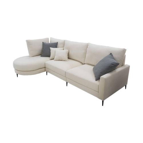 Sofá Chaise Longue Izquierda Tapizada en Tela NAPOLI