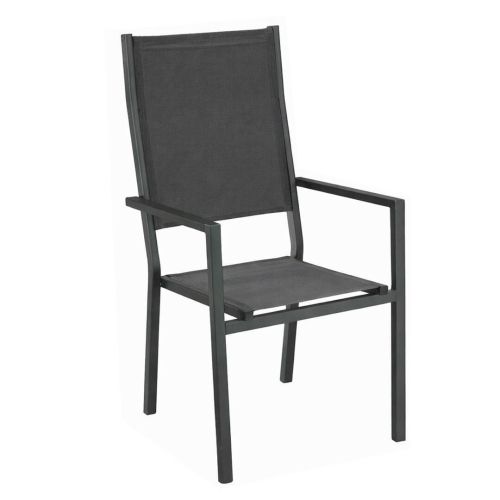 Silla de Jardin de Aluminio y Textilen Antracita SEYTON