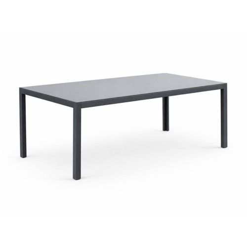 Mesa de Jardin de Aluminio Antracita y Cristal SAIRUS