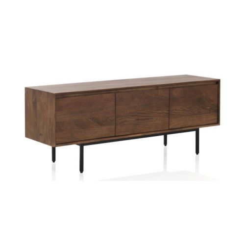 Aparador bajo marrón con 3 puertas lisas de madera de mango GABAR 10820