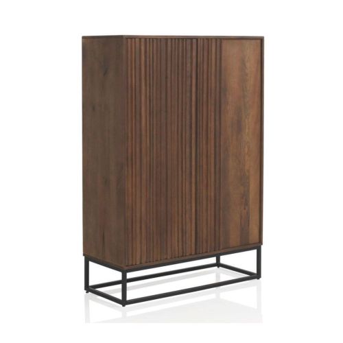 Aparador de mango macizo de 2 puertas con acabado natural GABAR 10817