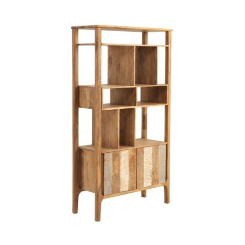 Librería de madera de mango gris envejecida GABAR 10701