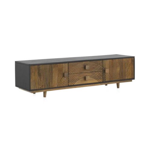 Mueble de Televisión de Madera Color Natural y Negro GABAR 10693