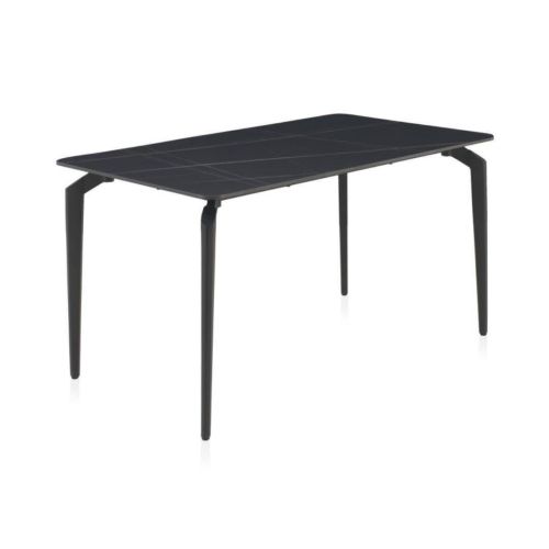 Mesa de comedor negra con patas de metal GABAR 11044