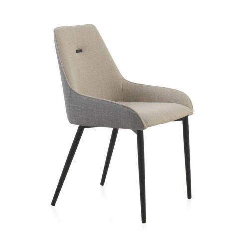 Silla tapizada bicolor con patas metálicas negras GABAR 11046/1