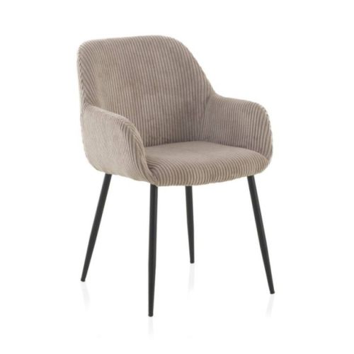 Sillón de pana lavanda con patas de metal negras GABAR 11060/1