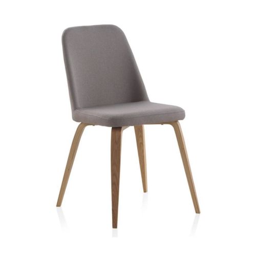Silla tapizada en Lino con patas de Roble Natural GABAR 8327