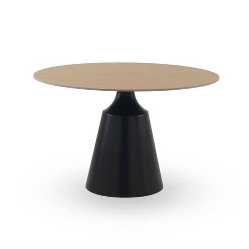 Mesa de Comedor Redonda 120 cm con Base Metal y Sobre Cerámico GABAR 11612