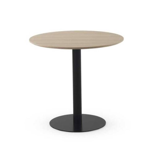 Mesa de Comedor Redonda 80 cm Fresno con Pie Central Metálico GABAR 11451