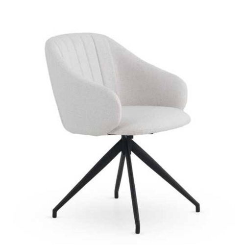 Silla Giratoria Tapizada en Chenilla con Patas de Metal GABAR
