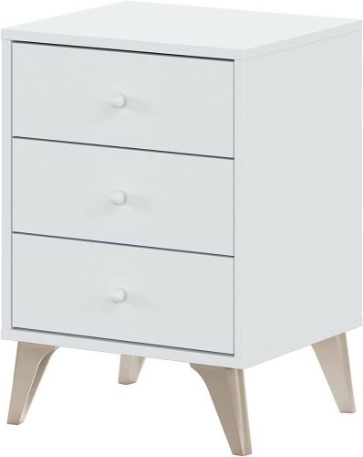 Mesita de noche color blanco artik de elegante melamina 007803A