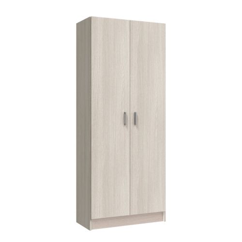 Armario escobero de melamina roble con dos puertas y dos estantes ajustables 007142R