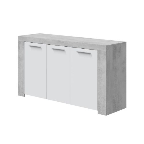 Aparador de melamina ArtiK acabado cemento y blanco 016620L