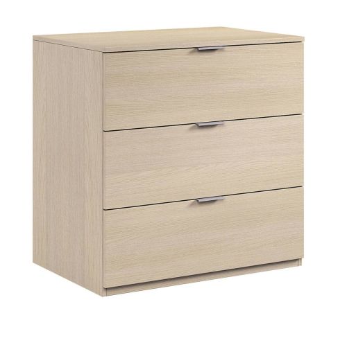Cómoda de tres cajones con acabado de roble LC7823R